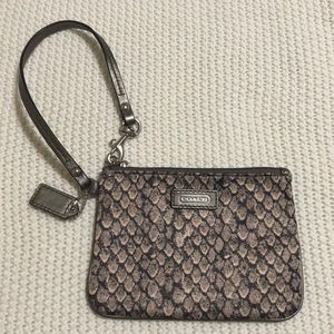 Coach Wristlet snake printed cloth
